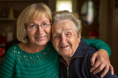 image of senior and adult daughter